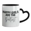 Mug heart black handle, ceramic, 330ml