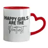 Mug heart red handle, ceramic, 330ml