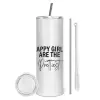 Tumbler stainless steel 600ml, with metal straw & cleaning brush