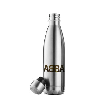 ABBA, Μεταλλικό παγούρι θερμός Inox (Stainless steel), διπλού τοιχώματος, 500ml