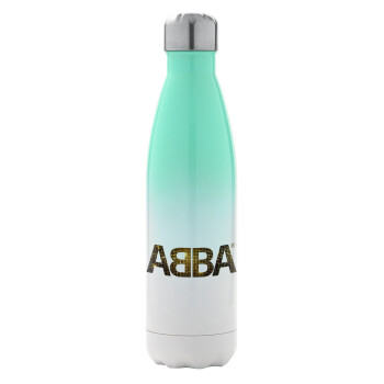 ABBA, Μεταλλικό παγούρι θερμός Πράσινο/Λευκό (Stainless steel), διπλού τοιχώματος, 500ml