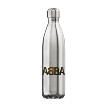 ABBA, Μεταλλικό παγούρι θερμός Inox (Stainless steel), διπλού τοιχώματος, 750ml