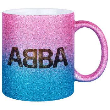 ABBA, Κούπα Χρυσή/Μπλε Glitter, κεραμική, 330ml