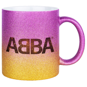 ABBA, Κούπα Χρυσή/Ροζ Glitter, κεραμική, 330ml