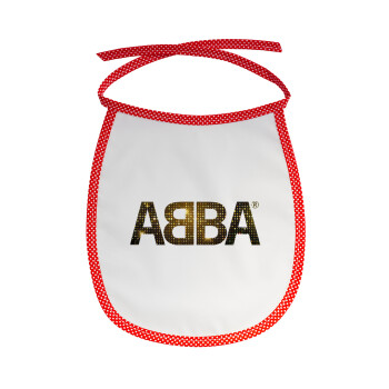 ABBA, Σαλιάρα μωρού αλέκιαστη με κορδόνι Κόκκινη