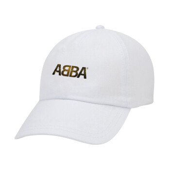 ABBA, Καπέλο ενηλίκων Jockey Λευκό (snapback, 5-φύλλο, unisex)
