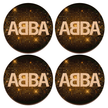 ABBA, ΣΕΤ x4 Σουβέρ ξύλινα στρογγυλά plywood (9cm)