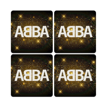 ABBA, ΣΕΤ 4 Σουβέρ ξύλινα τετράγωνα