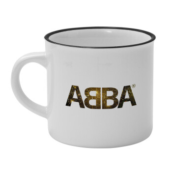 ABBA, Κούπα κεραμική vintage Λευκή/Μαύρη 230ml