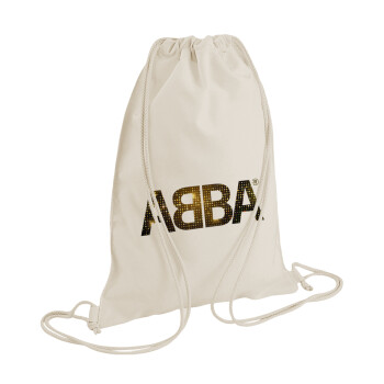 ABBA, Τσάντα πλάτης πουγκί GYMBAG natural (28x40cm)