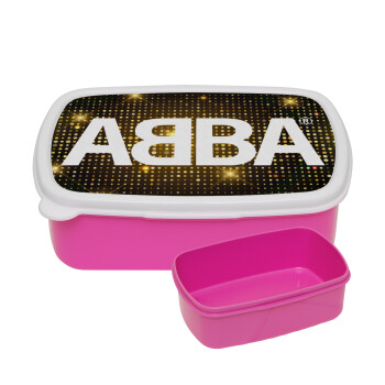 ABBA, ΡΟΖ παιδικό δοχείο φαγητού (lunchbox) πλαστικό (BPA-FREE) Lunch Βox M18 x Π13 x Υ6cm