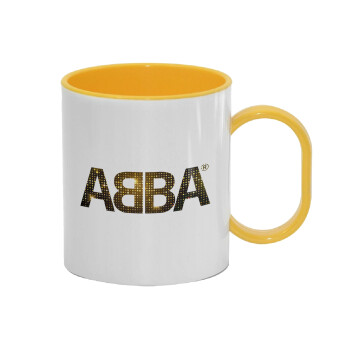 ABBA, Κούπα (πλαστική) (BPA-FREE) Polymer Κίτρινη για παιδιά, 330ml