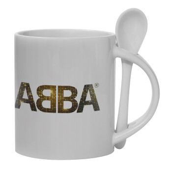 ABBA, Κούπα, κεραμική με κουταλάκι, 330ml (1 τεμάχιο)