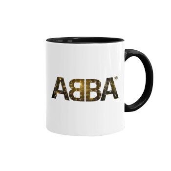 ABBA, Κούπα χρωματιστή μαύρη, κεραμική, 330ml