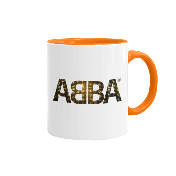 ABBA, Κούπα χρωματιστή πορτοκαλί, κεραμική, 330ml