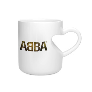 ABBA, Κούπα καρδιά λευκή, κεραμική, 330ml