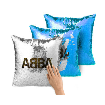 ABBA, Μαξιλάρι καναπέ Μαγικό Μπλε με πούλιες 40x40cm περιέχεται το γέμισμα