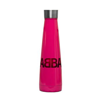 ABBA, Μεταλλικό παγούρι θερμός πυραμίδα Ροζ (Stainless steel), διπλού τοιχώματος, 420ml