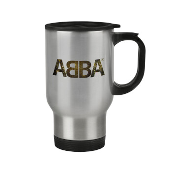 ABBA, Κούπα ταξιδιού ανοξείδωτη με καπάκι, διπλού τοιχώματος (θερμό) 450ml
