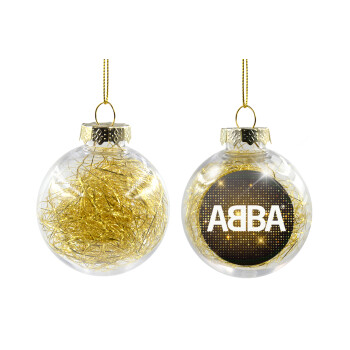 ABBA, Χριστουγεννιάτικη μπάλα δένδρου διάφανη με χρυσό γέμισμα 8cm