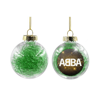 ABBA, Χριστουγεννιάτικη μπάλα δένδρου διάφανη με πράσινο γέμισμα 8cm
