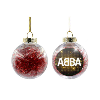ABBA, Χριστουγεννιάτικη μπάλα δένδρου διάφανη με κόκκινο γέμισμα 8cm