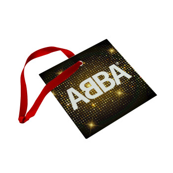 ABBA, Χριστουγεννιάτικο στολίδι γυάλινο τετράγωνο 9x9cm