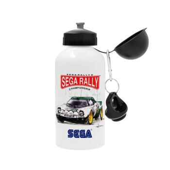 SEGA RALLY 2, Μεταλλικό παγούρι νερού, Λευκό, αλουμινίου 500ml