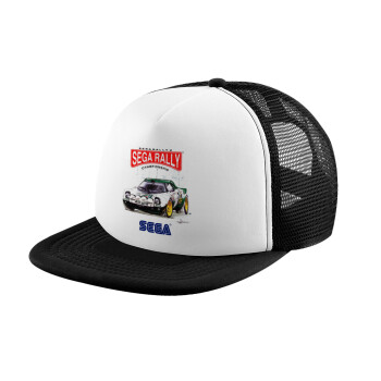 SEGA RALLY 2, Καπέλο Soft Trucker με Δίχτυ Black/White 