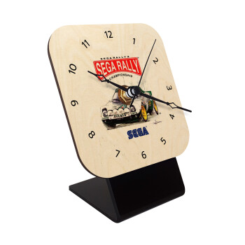 SEGA RALLY 2, Επιτραπέζιο ρολόι σε φυσικό ξύλο (10cm)