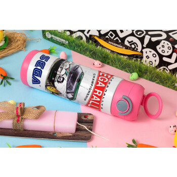 SEGA RALLY 2, Easter candle, Childrens hot water bottle, stainless steel, with safety straw, PINK (500ml)