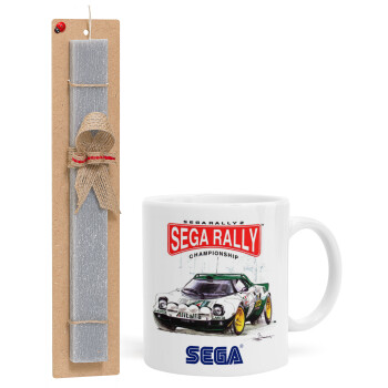 SEGA RALLY 2, Easter Set, Ceramic Cup (330ml) & Easter aromatic flat candle (30cm) (GRAY)