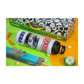 SEGA RALLY 2, Easter candle,Travel Tumbler 2 Lids, with metal straw & cleaning brush & aromatic flat candle (30cm) (BLUE)