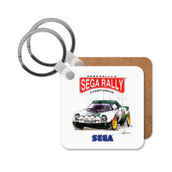 SEGA RALLY 2, Μπρελόκ Ξύλινο τετράγωνο MDF