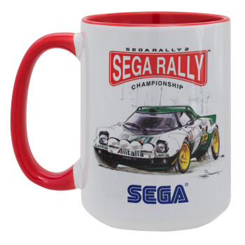 SEGA RALLY 2, Κούπα Mega 15oz, κεραμική Κόκκινη, 450ml