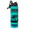 Metallic water bottle with safety lid, 850ml aluminum