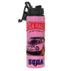 Metallic water bottle with safety lid, 850ml aluminum