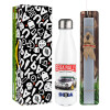 Easter candle, metallic white thermos bottle (500ml) & aromatic flat candle (30cm) (GRAY)