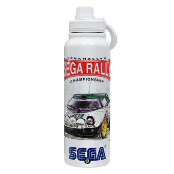 SEGA RALLY 2, 1L Stainless Steel Thermal Bottle with Phone Holder & Double Wall Insulation