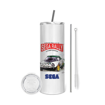 SEGA RALLY 2, Tumbler stainless steel 600ml, with metal straw & cleaning brush