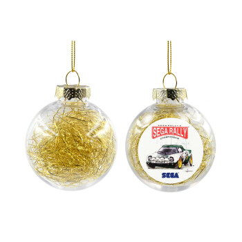 SEGA RALLY 2, Χριστουγεννιάτικη μπάλα δένδρου διάφανη με χρυσό γέμισμα 8cm