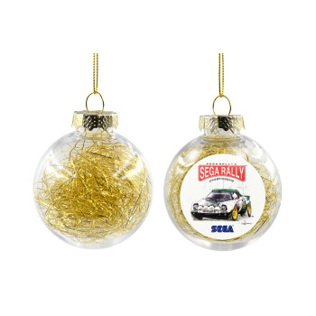 SEGA RALLY 2, Transparent Christmas tree ball ornament with gold filling 8cm