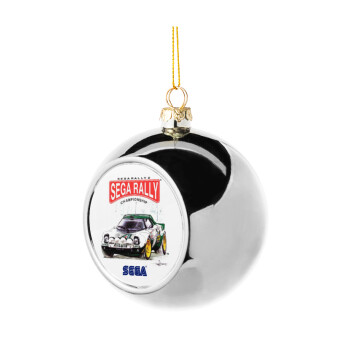 SEGA RALLY 2, Silver 8cm Christmas tree ball ornament