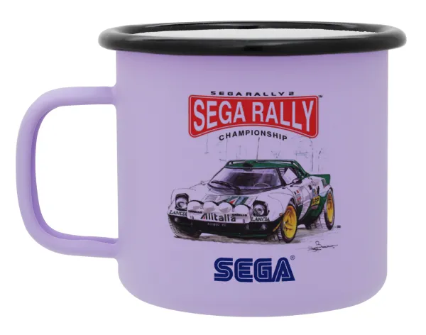 SEGA RALLY 2 — Metal enamel mug, matte light pastel purple, 360ml