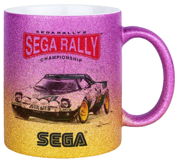 SEGA RALLY 2 — Κούπα Χρυσή/Ροζ Glitter, κεραμική, 330ml