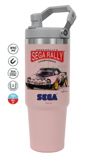 SEGA RALLY 2 — PINK Travel Tumbler with Handle 890ml