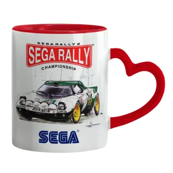 SEGA RALLY 2, Κούπα καρδιά χερούλι κόκκινη, κεραμική, 330ml