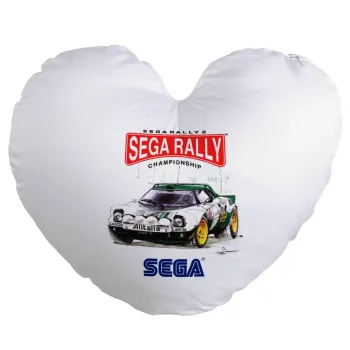SEGA RALLY 2, Μαξιλάρι καναπέ καρδιά 40x40cm περιέχεται το  γέμισμα