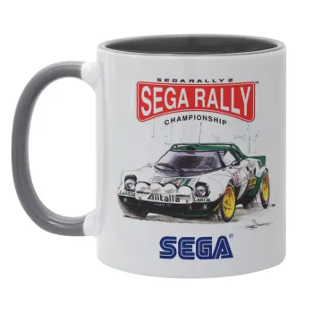 SEGA RALLY 2, Κούπα χρωματιστή γκρι, κεραμική, 330ml