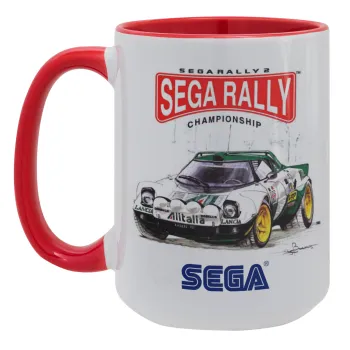 SEGA RALLY 2, Κούπα Mega 15oz, κεραμική Κόκκινη, 450ml